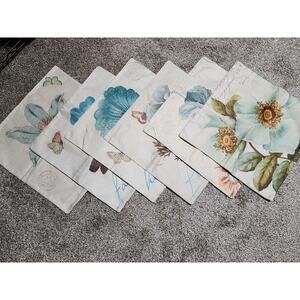 Pillow Cover Floral Square Cushion Case 18" x 18" Hope Love Faith Peace x6